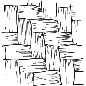 Woven pattern sketch representing threading a conversation together