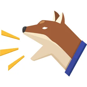 Hand shadow puppet of a barking dog, representing assertiveness