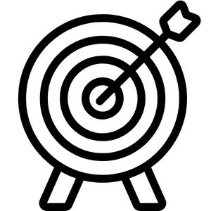Arrow hitting the center of a target