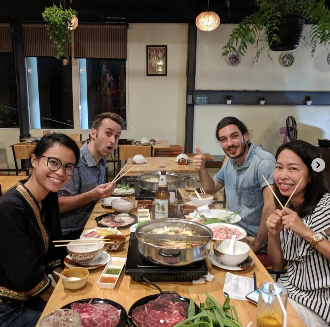 Dinner with friends in Thailand