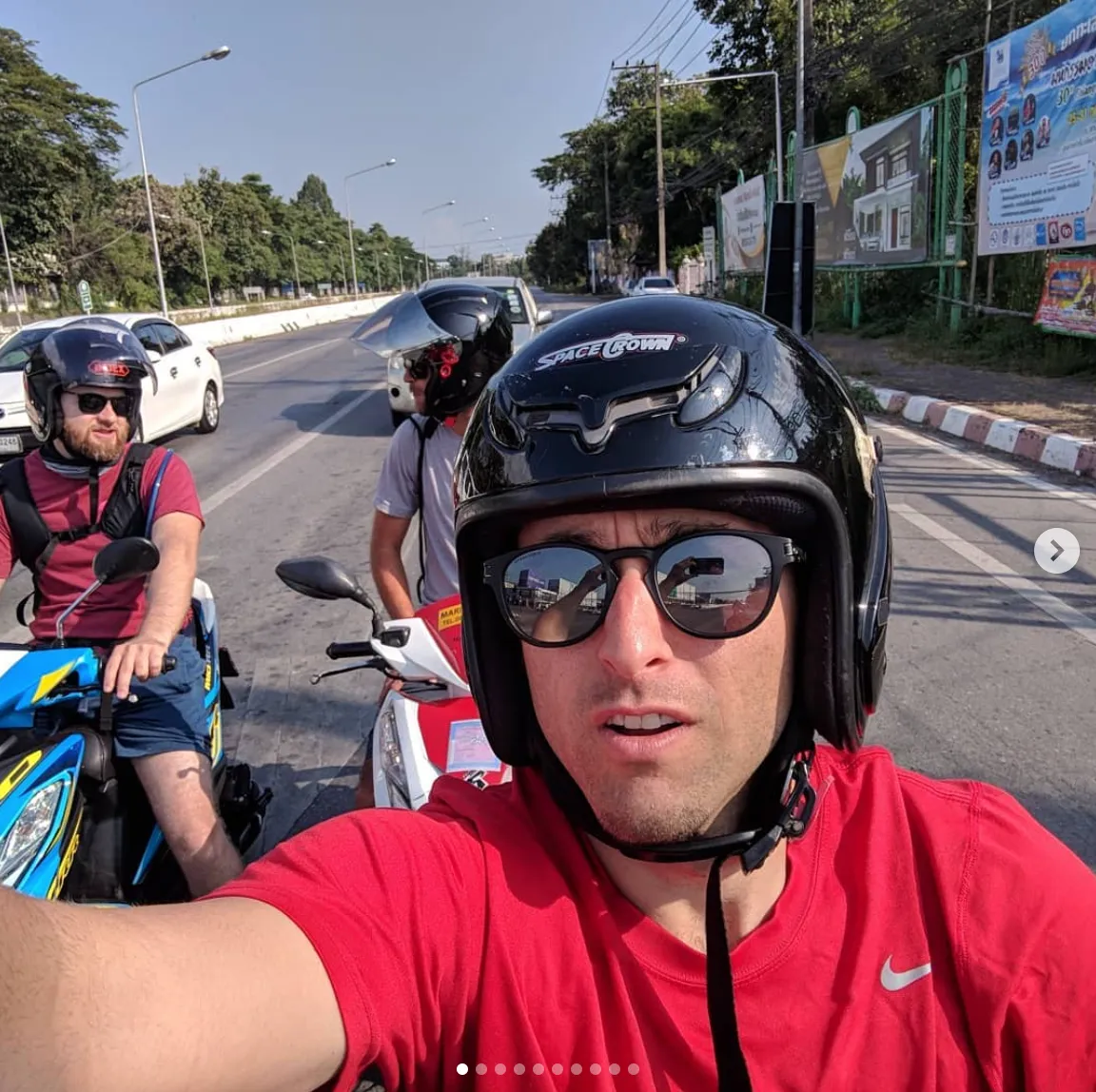 Selfie on a motorbike in Thailand