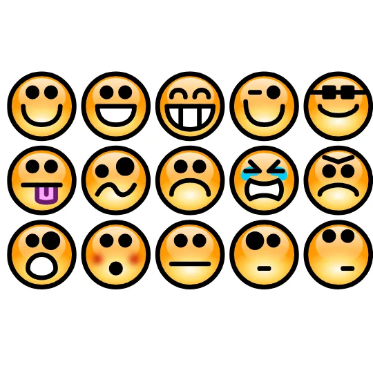 Grid of emoji faces showing different emotions