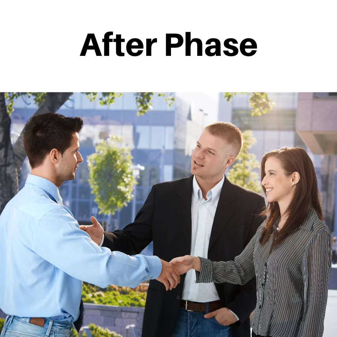 After phase: business people shaking hands
