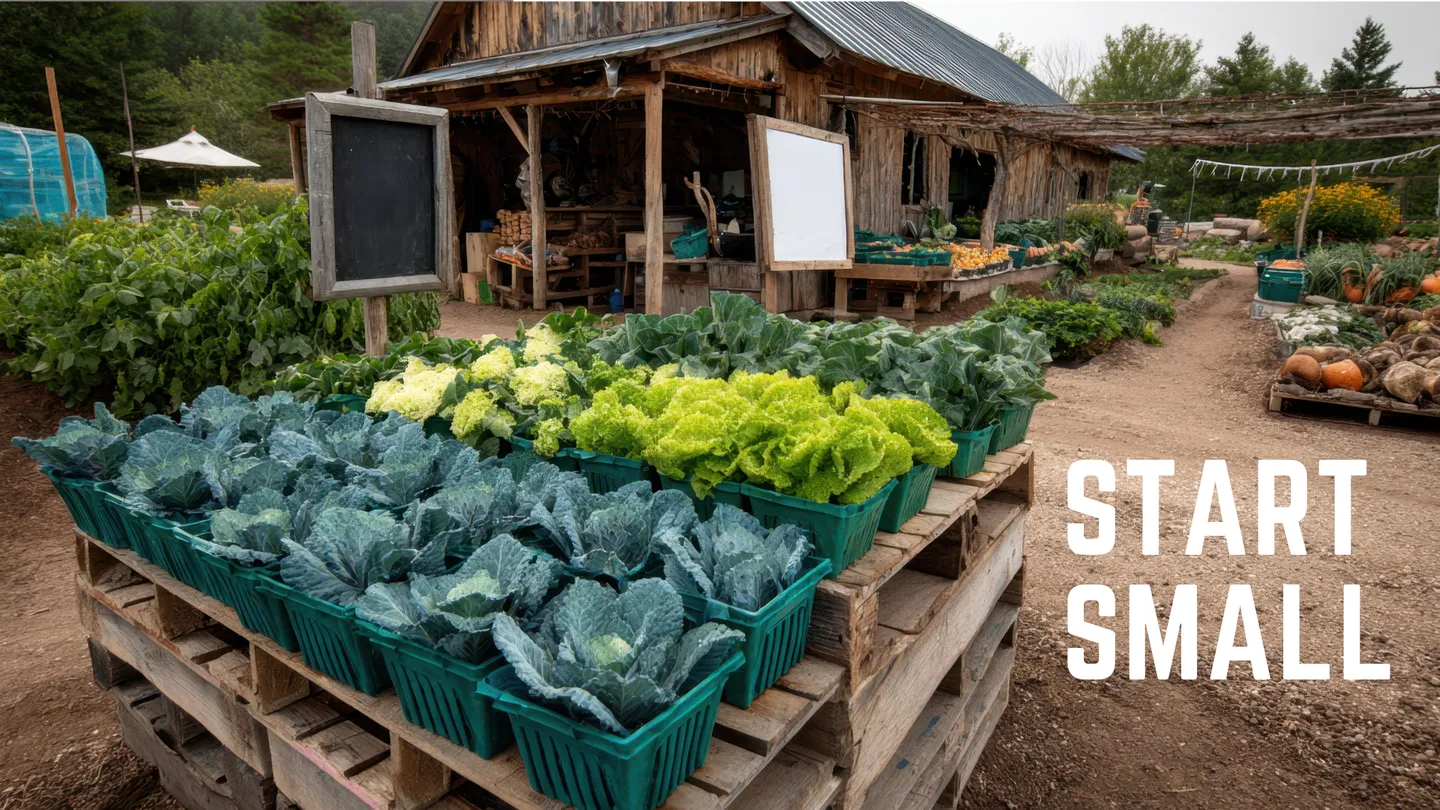 Start small: a small farm stand with vegetables