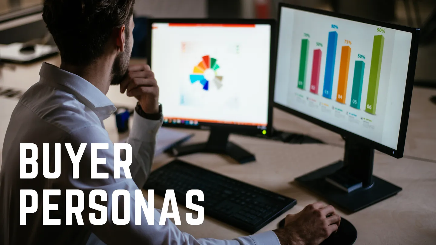 Buyer personas: person looking at charts on a monitor